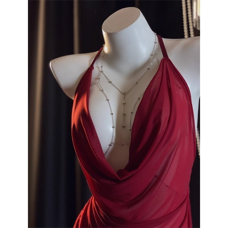 chain lace dress HA2958