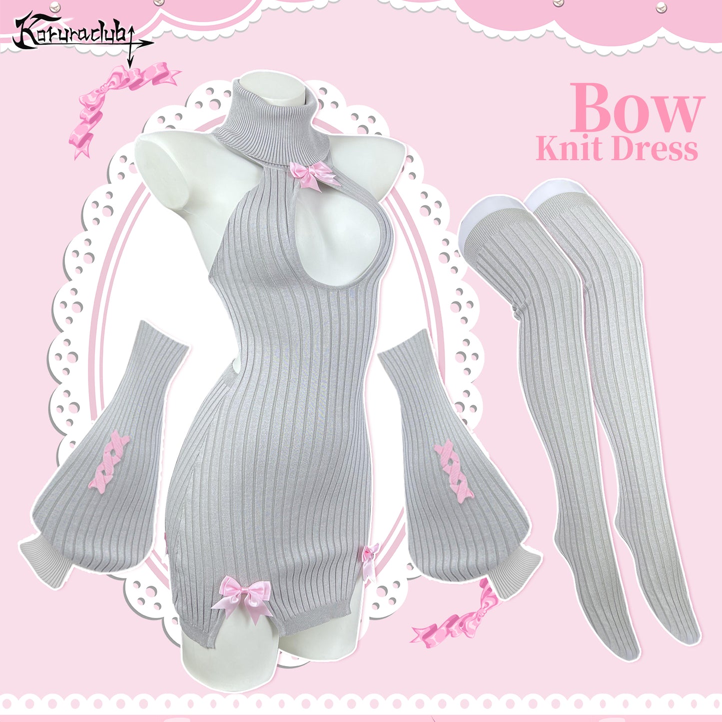 KORURACLUB- Grey Bow sweater KO57-H