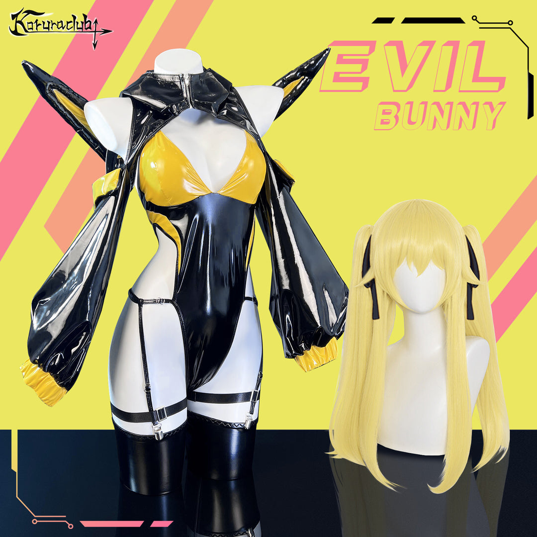 Black and Yellow Cosplay Evil Bunny Lingerie KO84