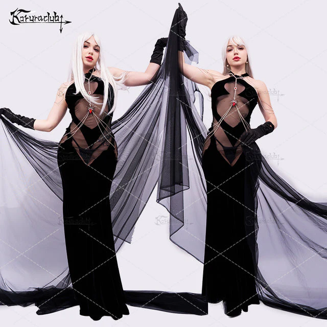 KORURACLUB-Halloween Spider-hearted witch Dress(4-Piece Set) HA2900