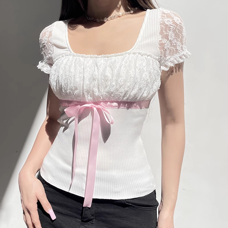Bow lace T-shirt HA2437
