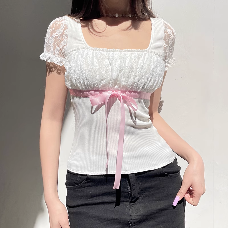 Bow lace T-shirt HA2437