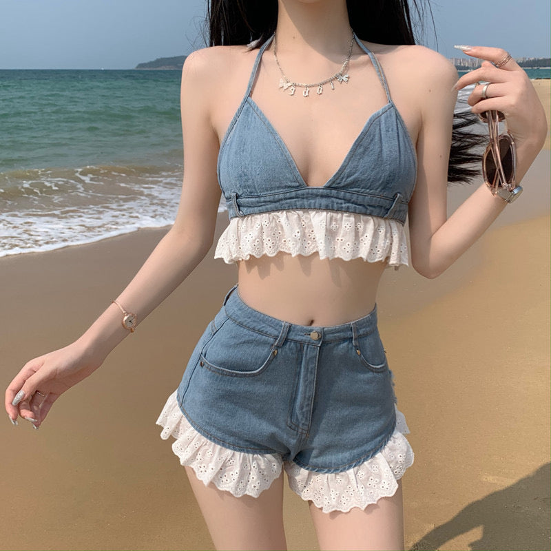 Spice Girls Halter Jeans Blouse HA1743