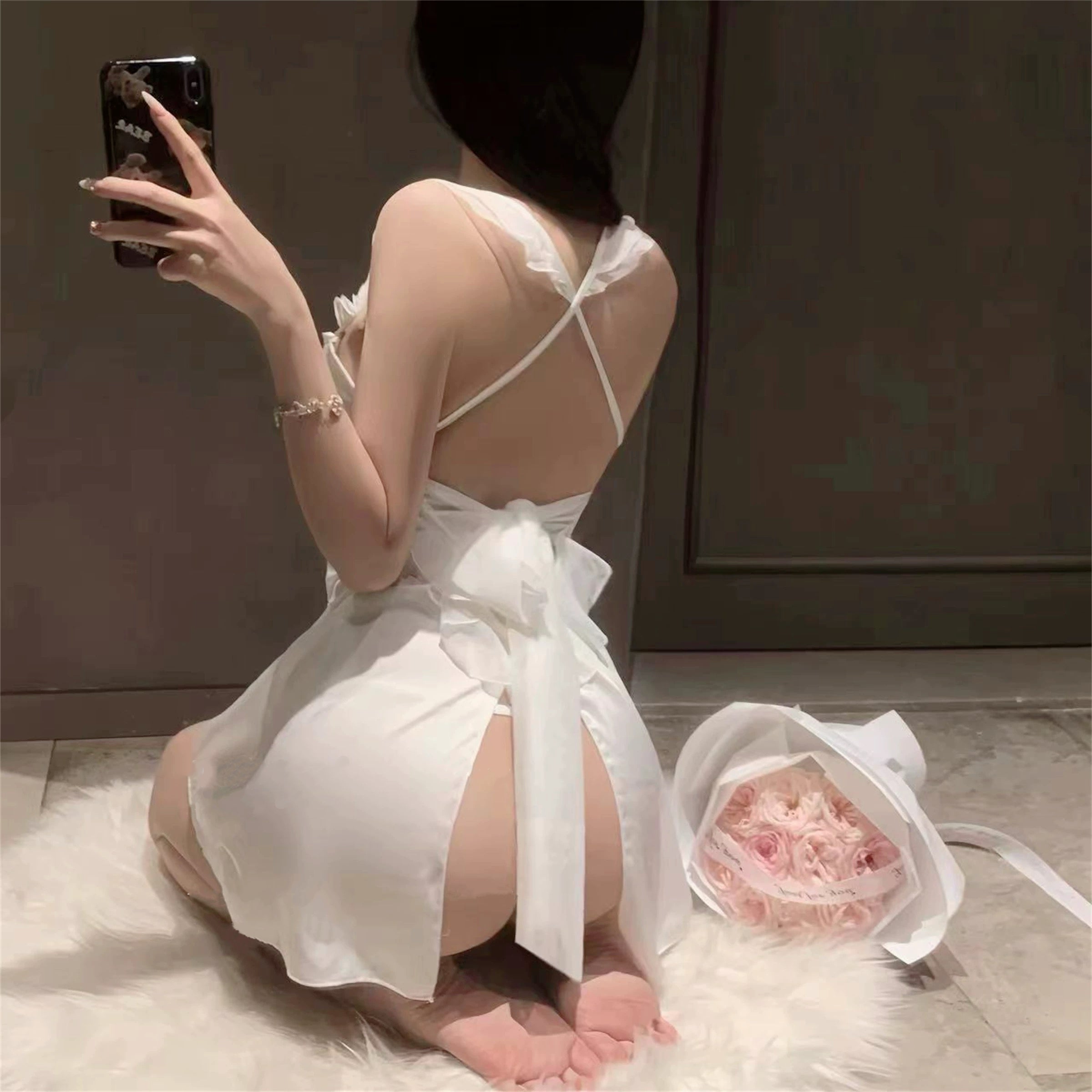 White backless dress HA2946