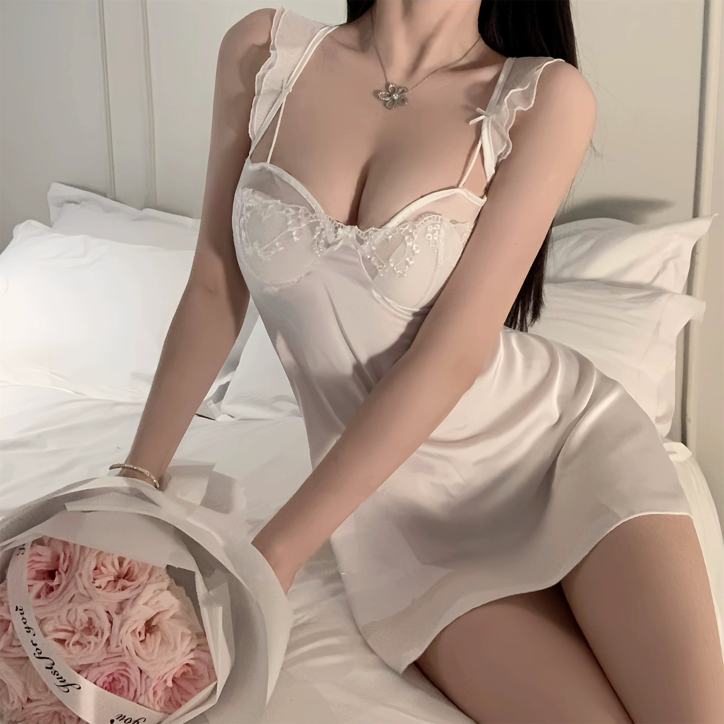 White backless dress HA2946