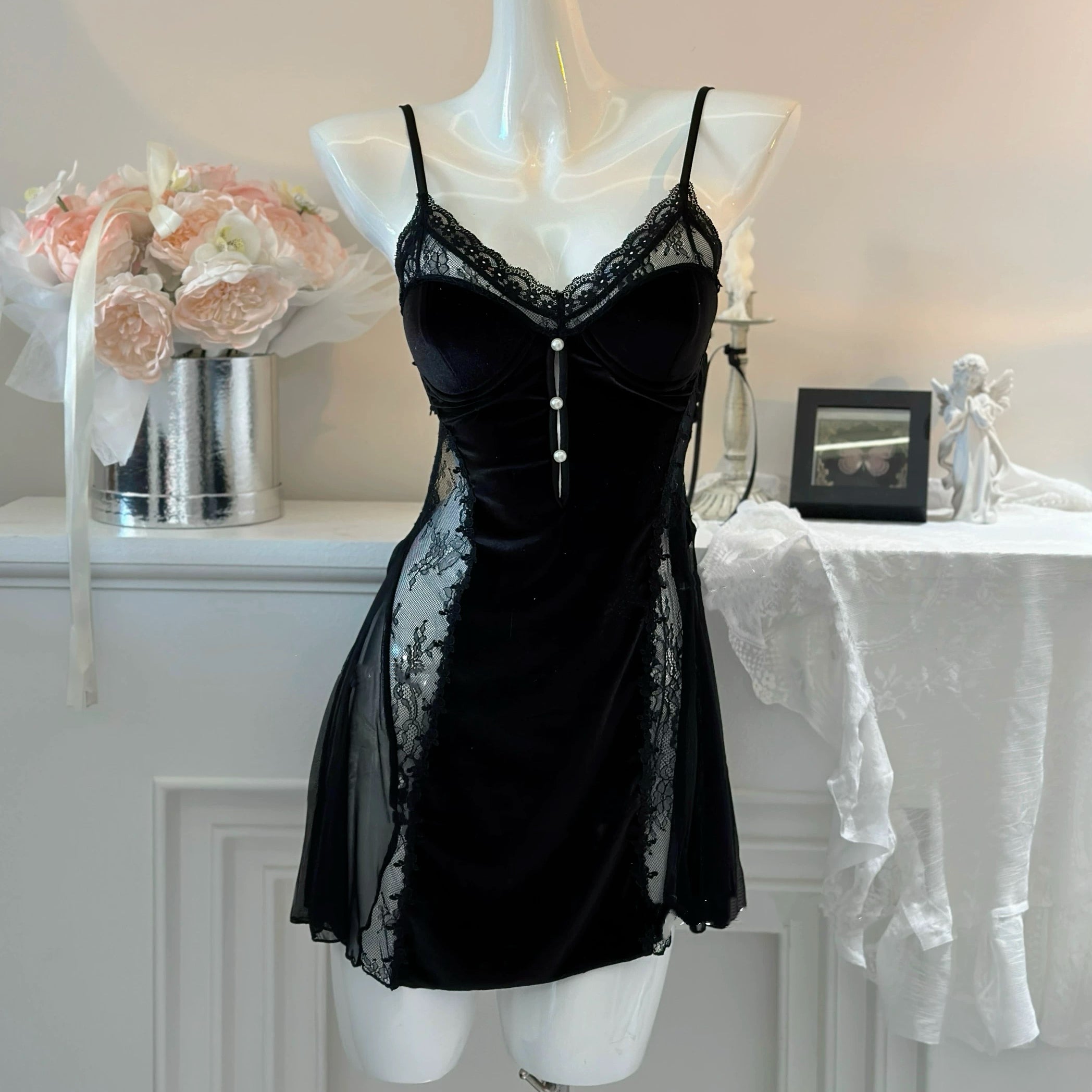 Velvet lace dress HA2810