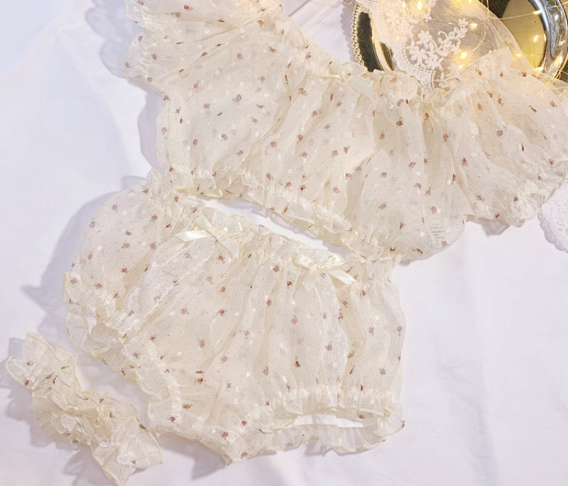 Polka dot miniskirt underwear set HA2169