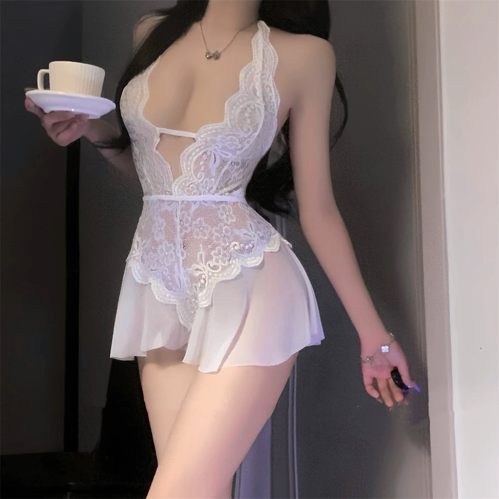 Lace Halter Bodysuit HA2966