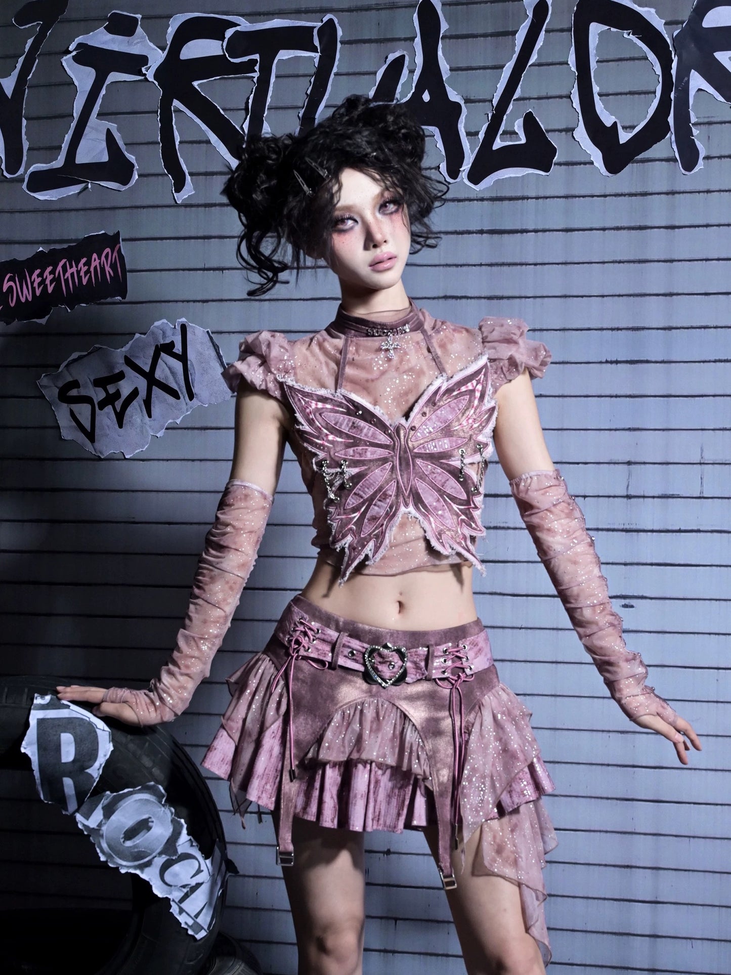 Girly Punk Butterfly Set HA29703