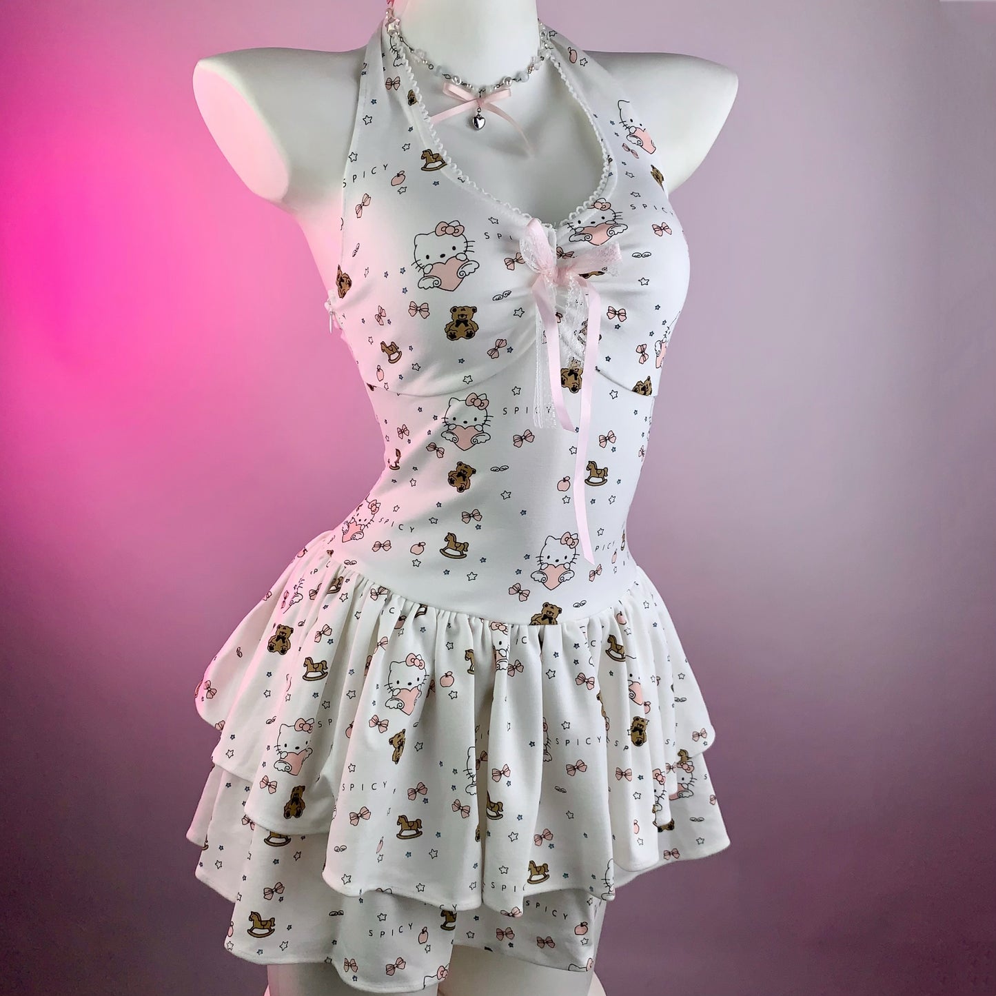 Sweet hanging neck cake dress HA2949