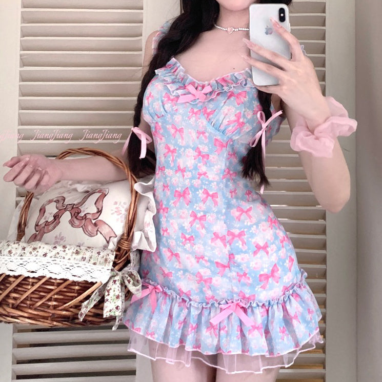 Sweet Bow Print Dress HA1881