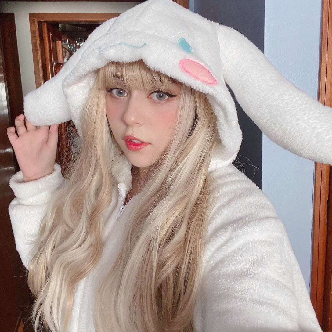 Long curly hair with natural bangs  HA0285