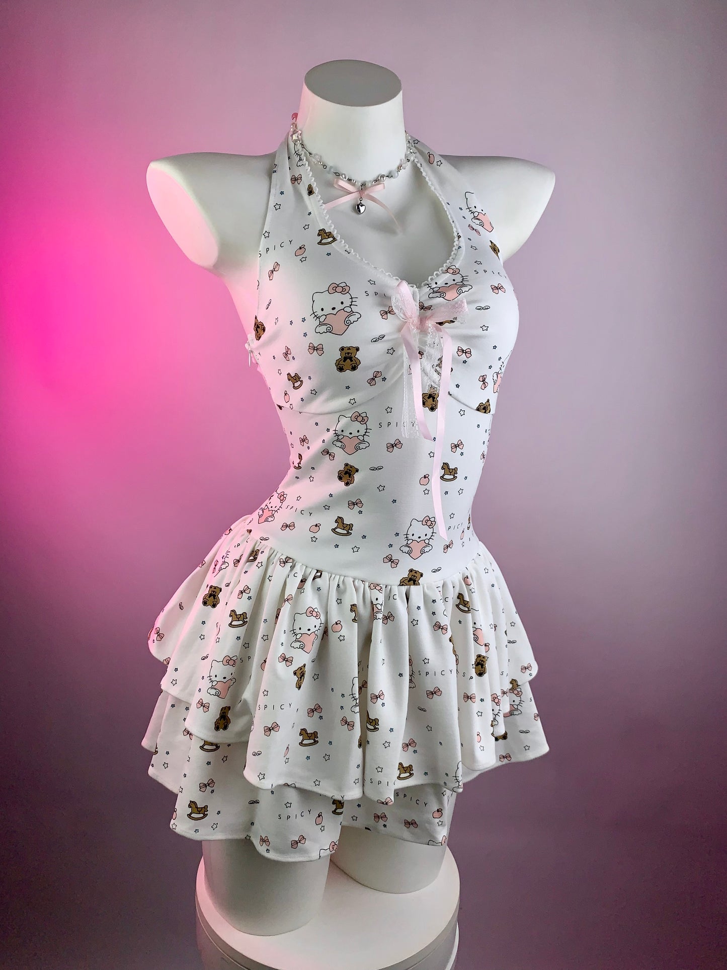 Sweet hanging neck cake dress HA2949
