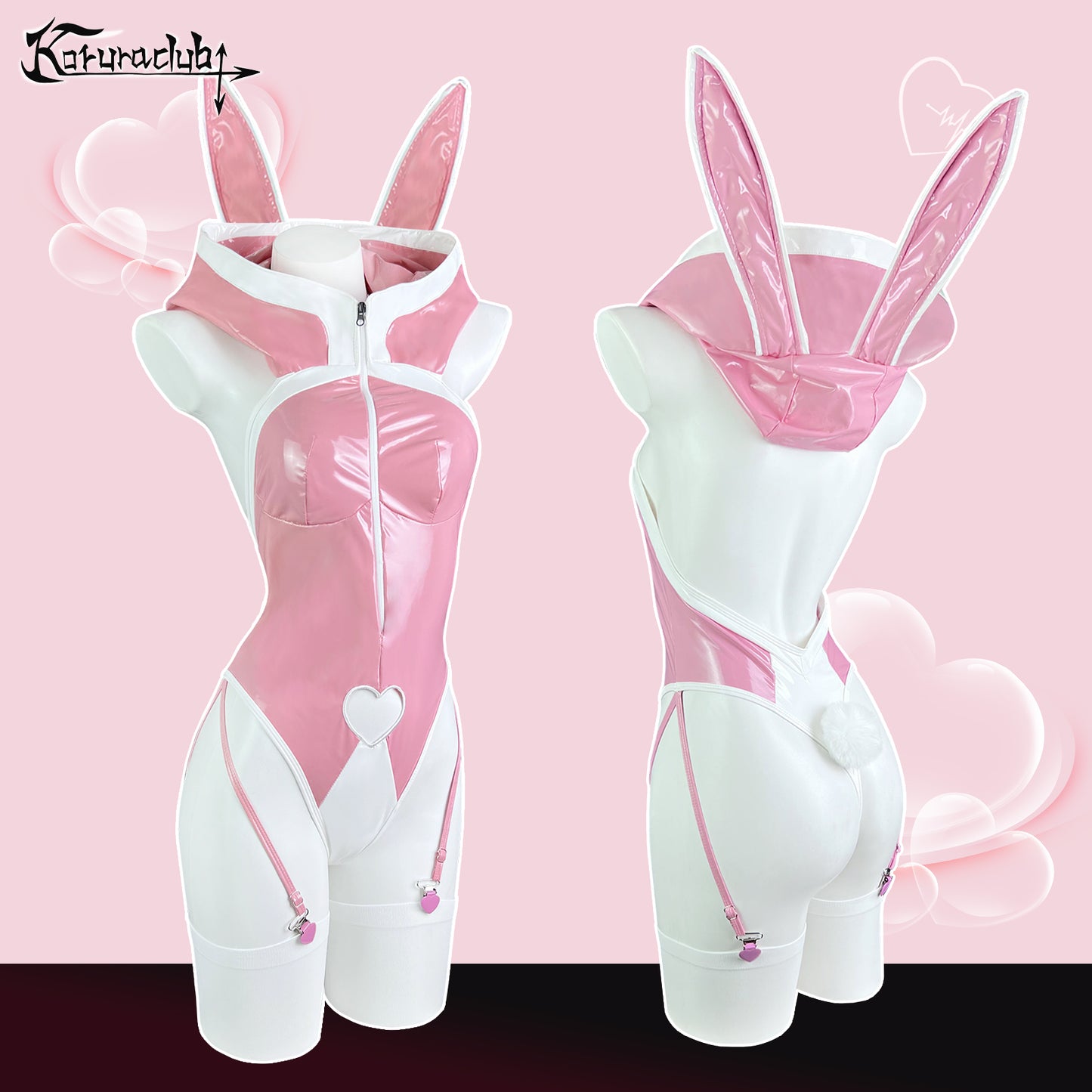 Pre-Sale Pink Bunny Hoodie Bodysuit Lingerie HA2937