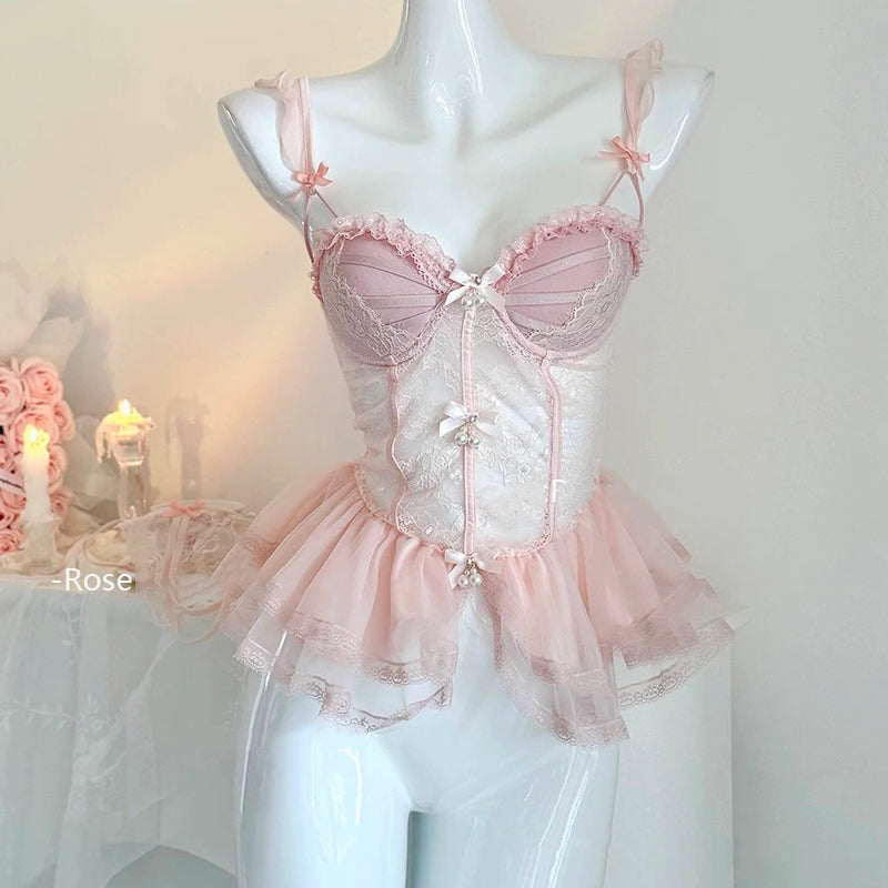 Lace suspender corset HA2858