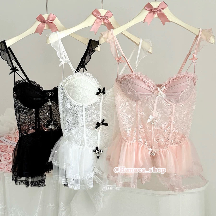 Lace suspender corset HA2858