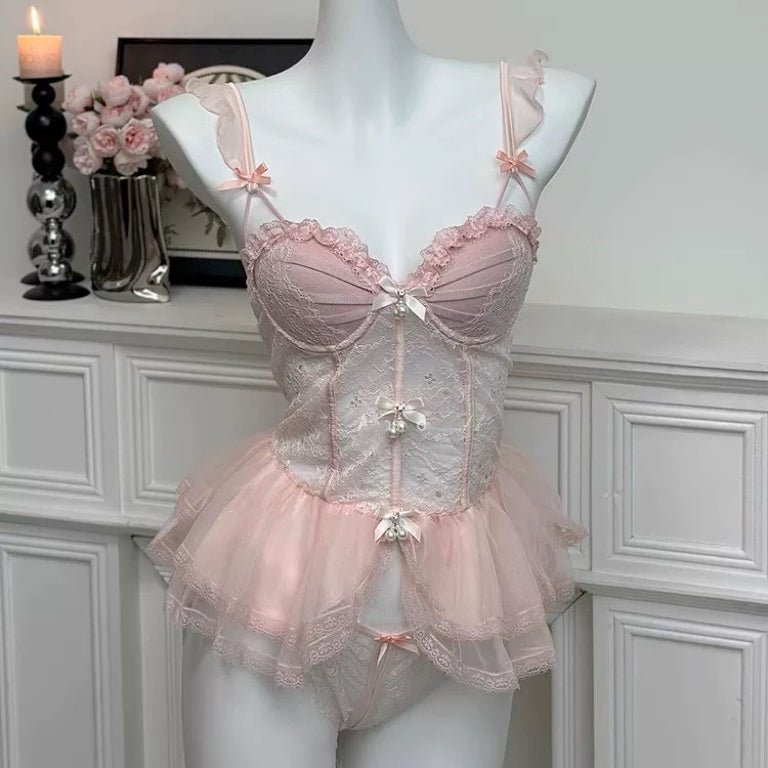 Lace suspender corset HA2858