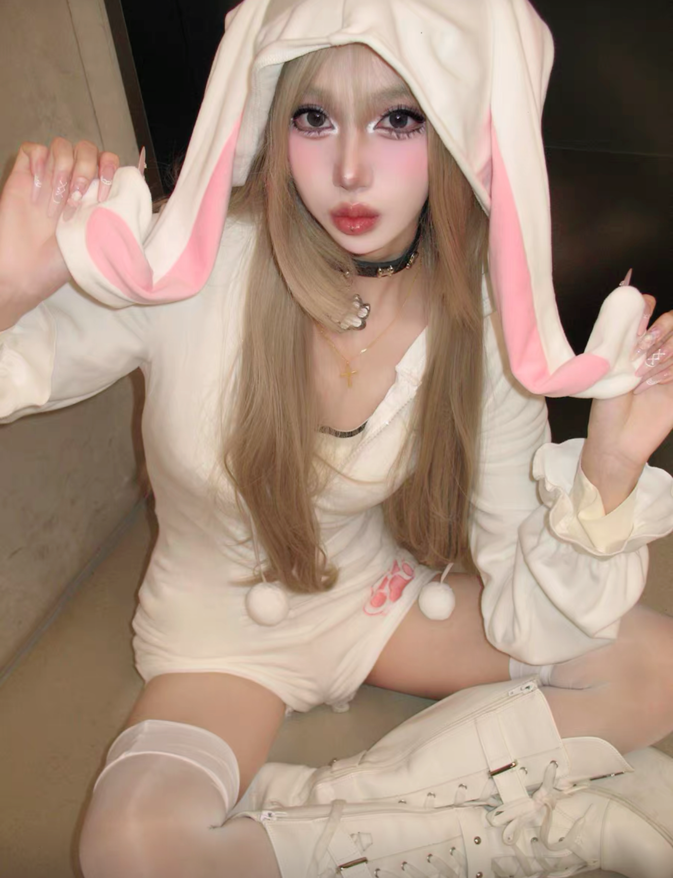 Cute Plush Bunny jumpsuit HA2860