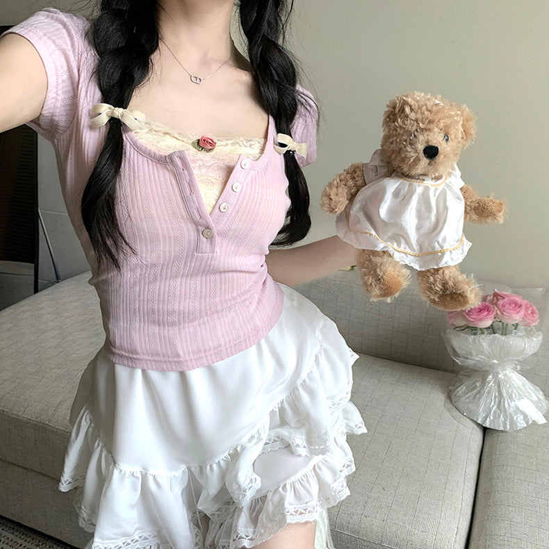 Ballerina collarbone top T-shirt   HA1965