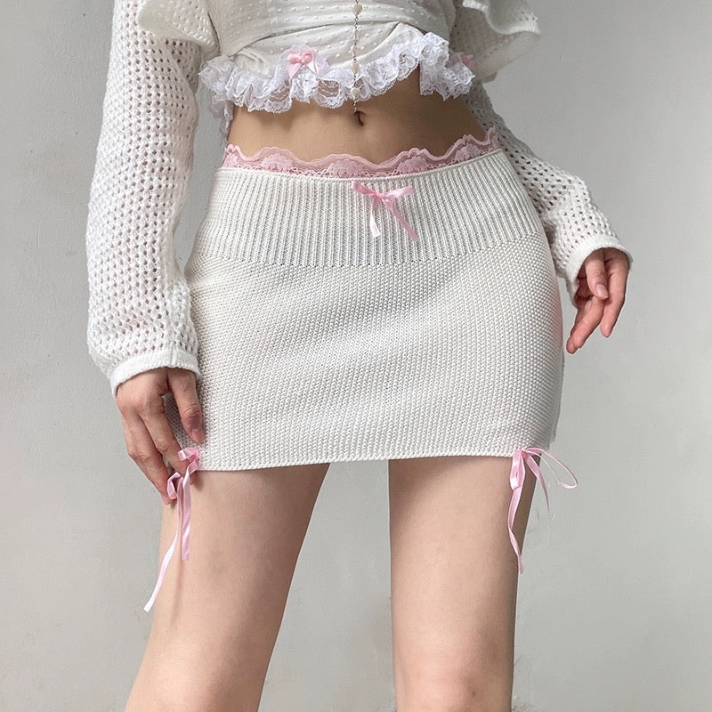 Lace wool wrap hip skirt HA2059