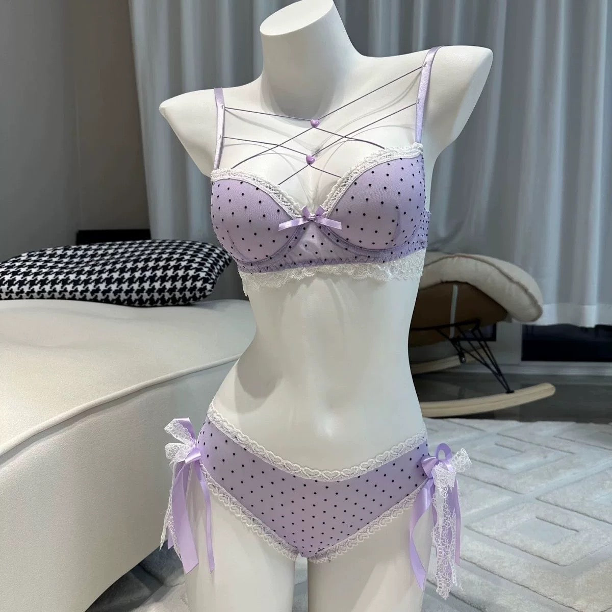 Ballet style purple underwear set HA2880