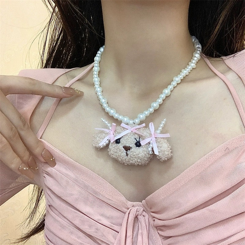Puppy Pearl Necklace HA2337