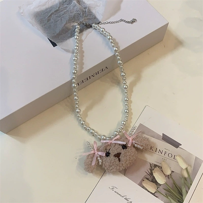 Puppy Pearl Necklace HA2337