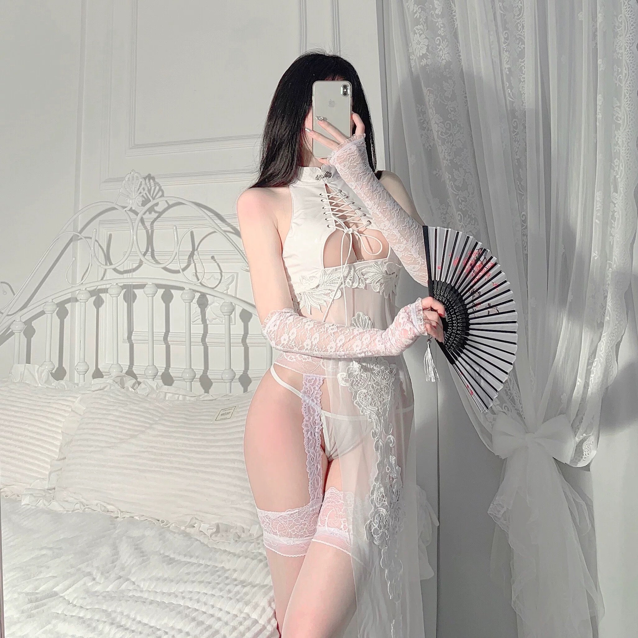 Hollow cheongsam dress HA2809