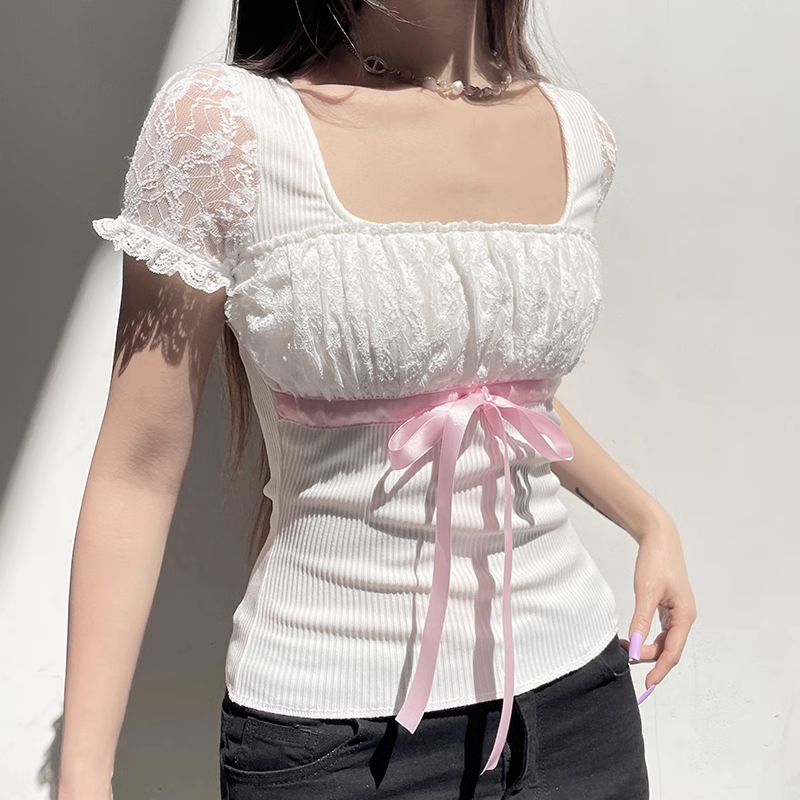 Bow lace T-shirt HA2437