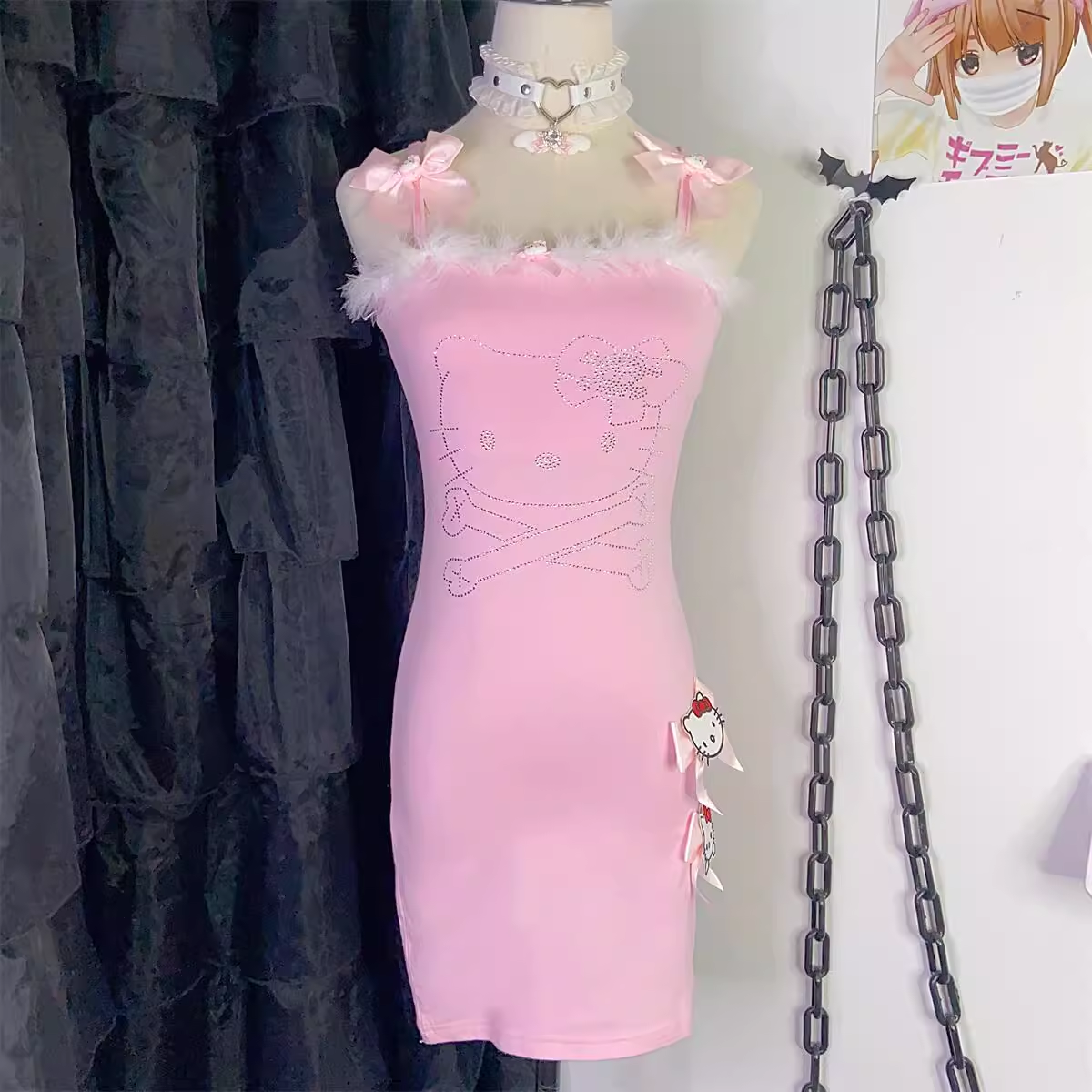 Y2K cute pink dress HA2322
