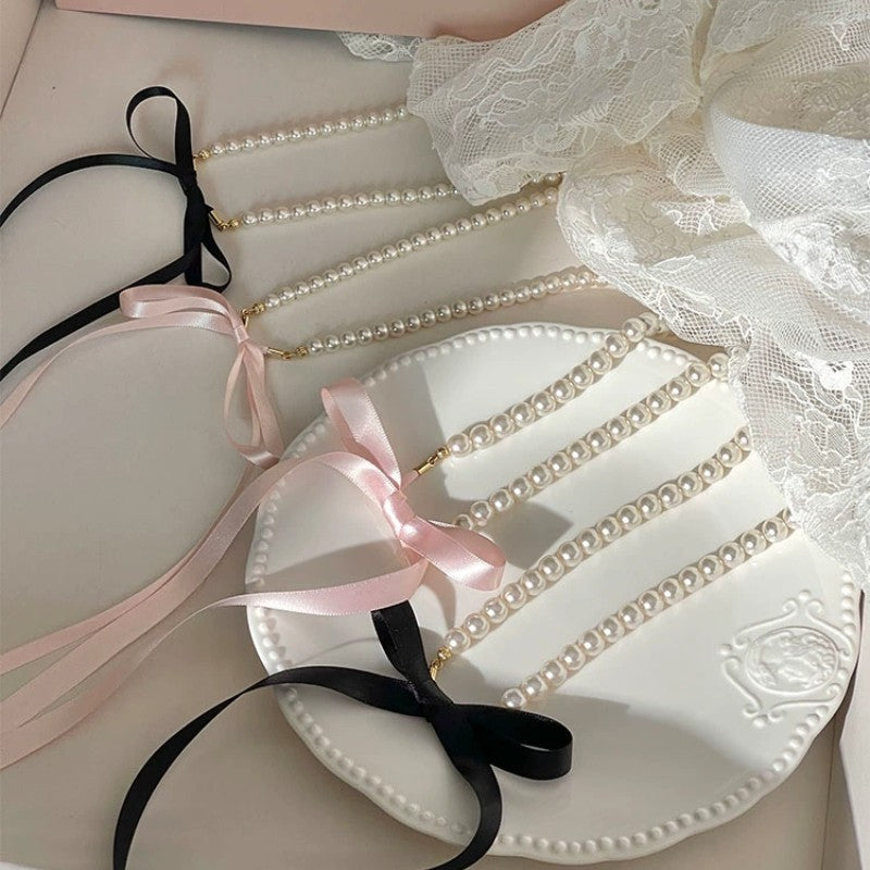 sweet bow all match necklace   HA2027