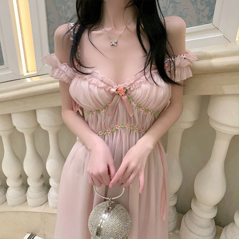 Pink fairy dress with straps HA2006