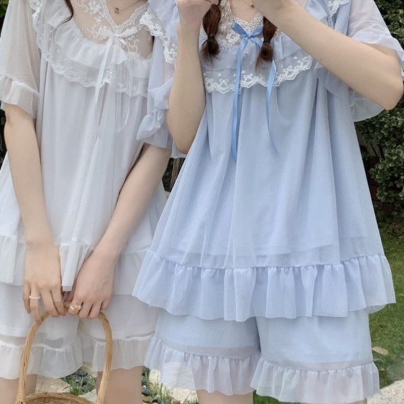 Thin Short Sleeve Shorts Homewear HA1756