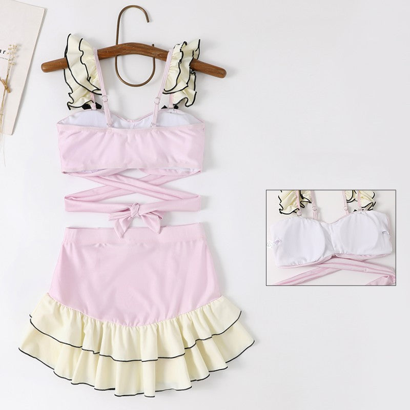 Pink Sweet Girl Triangle Swimsuit HA1849