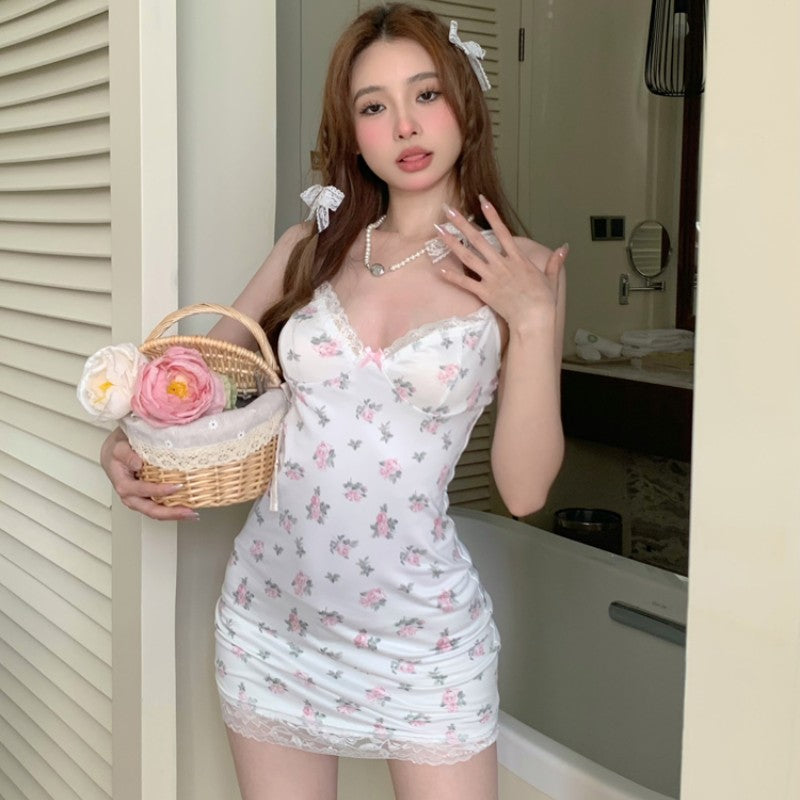 Floral Panel Slip Dress   HA1957