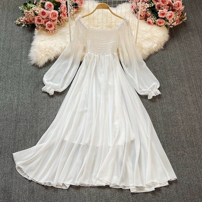 White fairy style a line dress HA1838