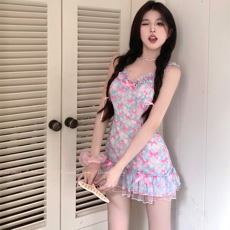 Sweet Bow Print Dress HA1881