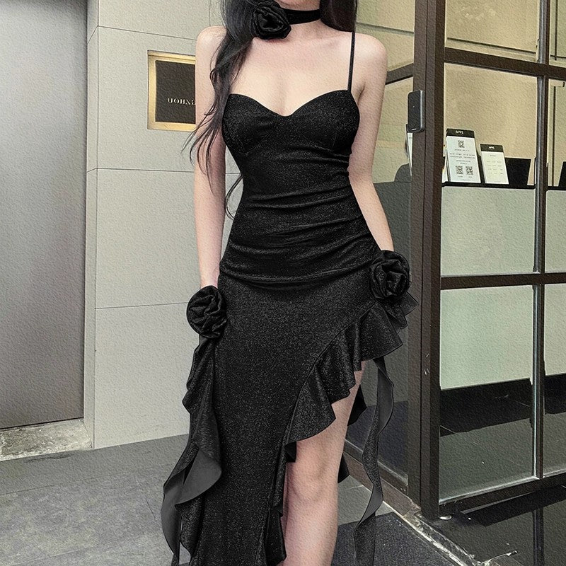 Backless Slit Sexy Purple Dress HA2020
