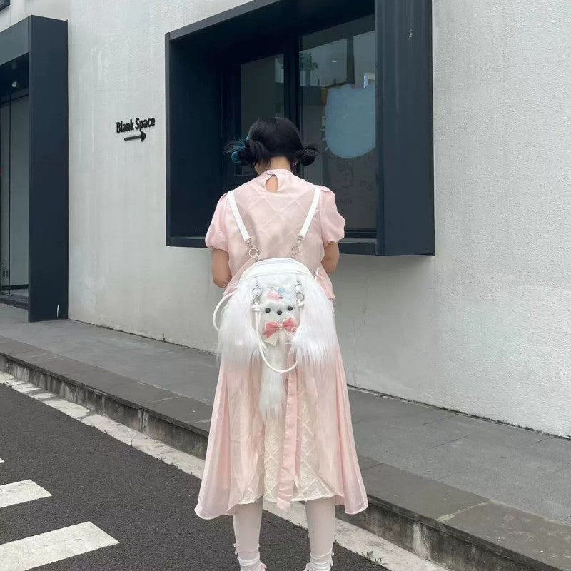 Cute White Dog Backpack HA2033