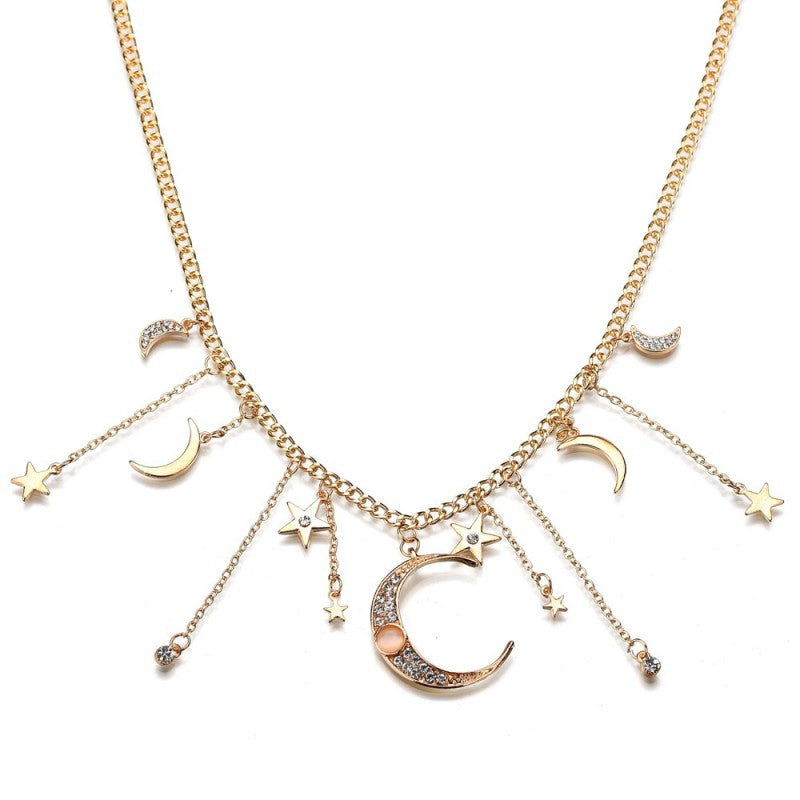 Moon Astrology Star Wish Necklace   HA1843