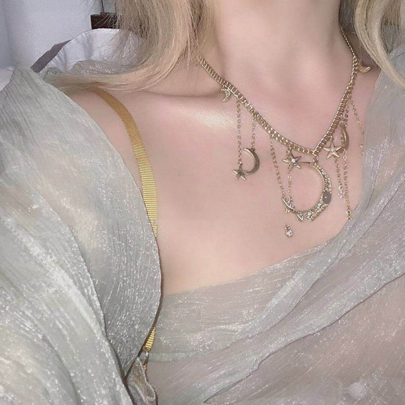 Moon Astrology Star Wish Necklace   HA1843