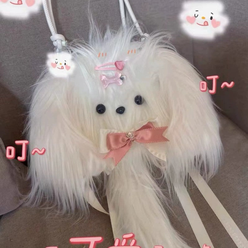Cute White Dog Backpack HA2033