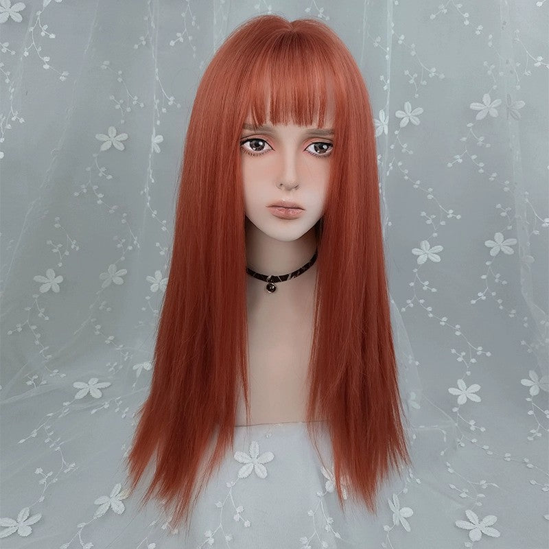 Dirty Orange Long Straight Wig HA1813