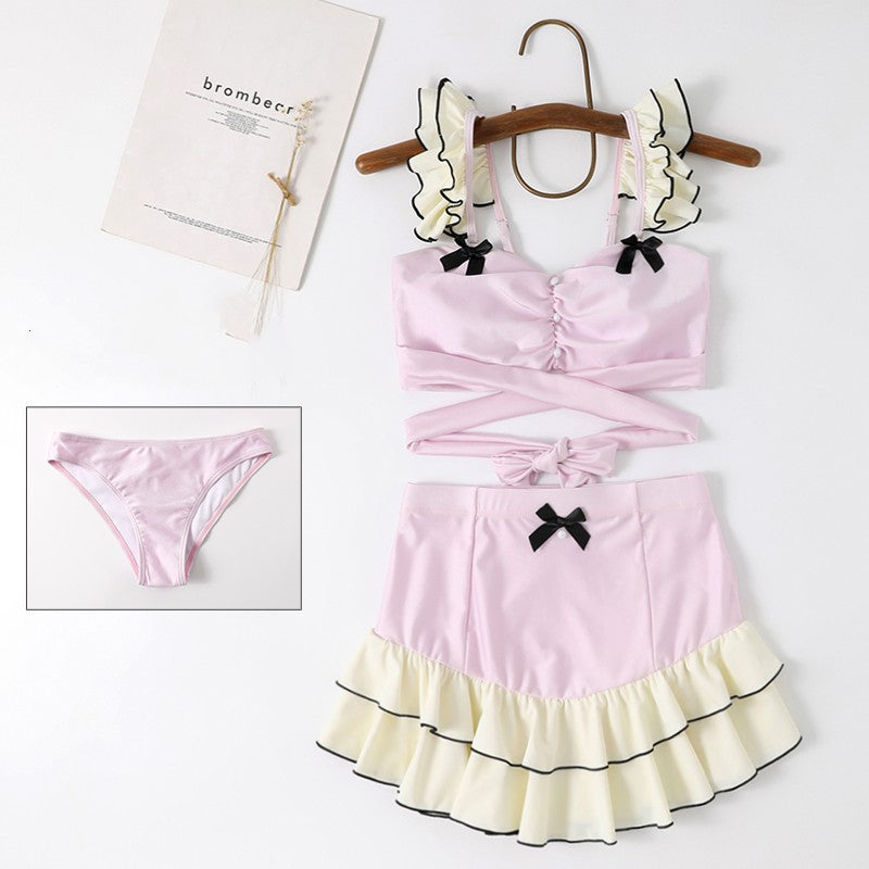 Pink Sweet Girl Triangle Swimsuit HA1849