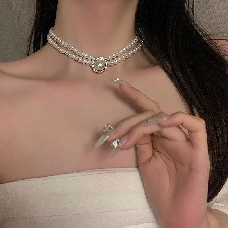 Double Pearl Necklace   HA1820