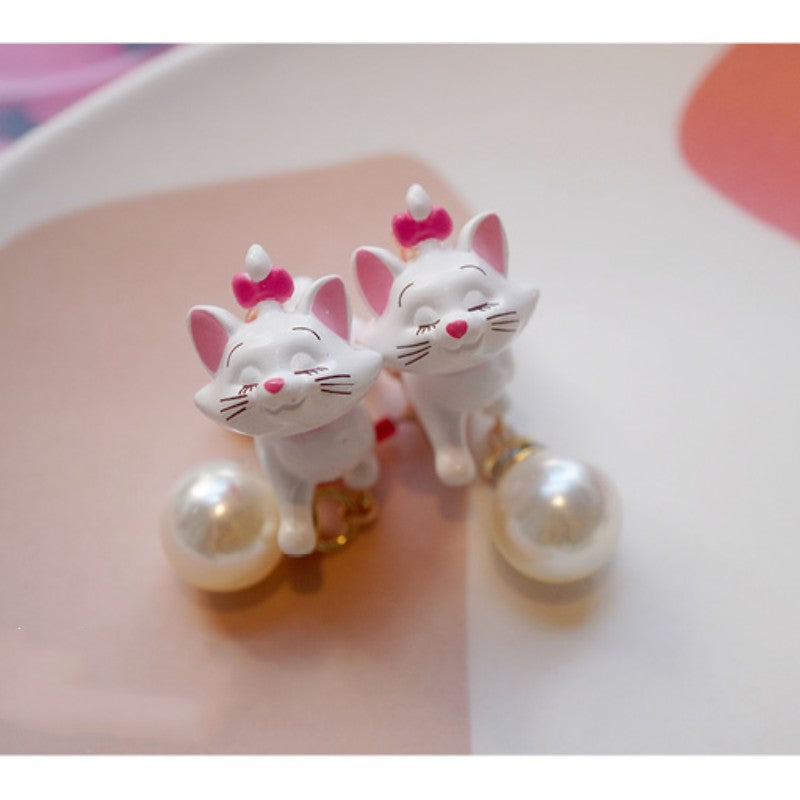 Tsundere Mary cat bow stud ear clip   HA1973
