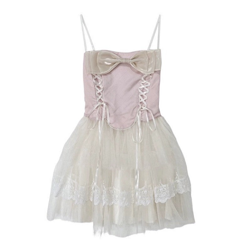 Bowknot mesh dress   HA1952