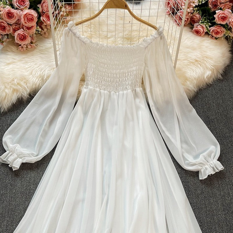 White fairy style a line dress HA1838
