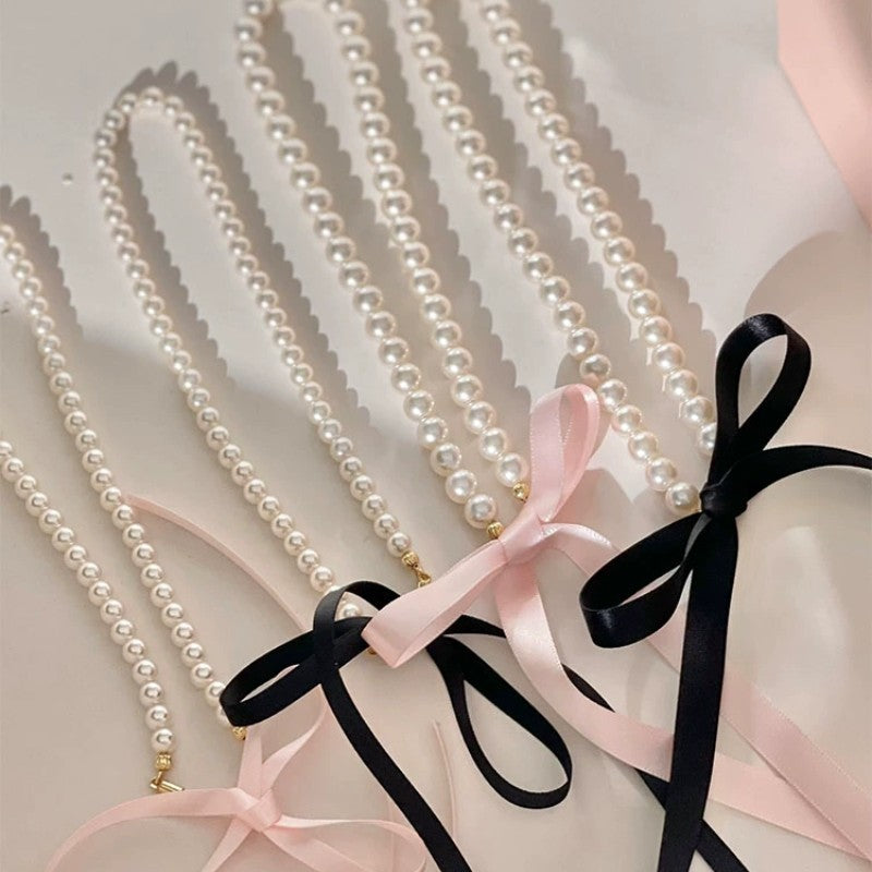 sweet bow all match necklace   HA2027