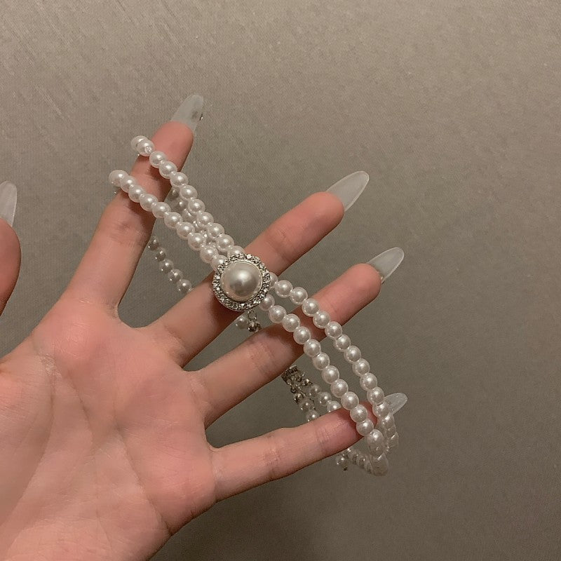 Double Pearl Necklace   HA1820